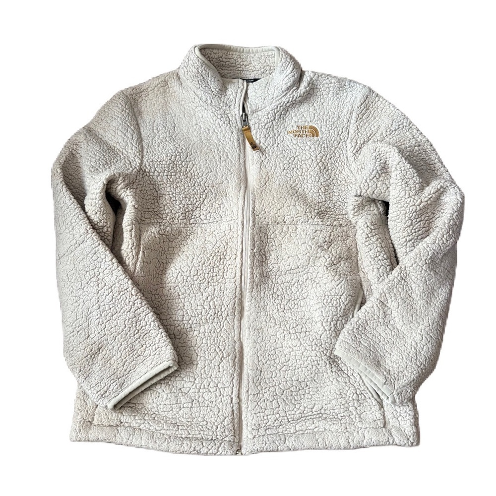 The North Face Kids White Fleece Sweatshirt Large 14/16 Off White Cream